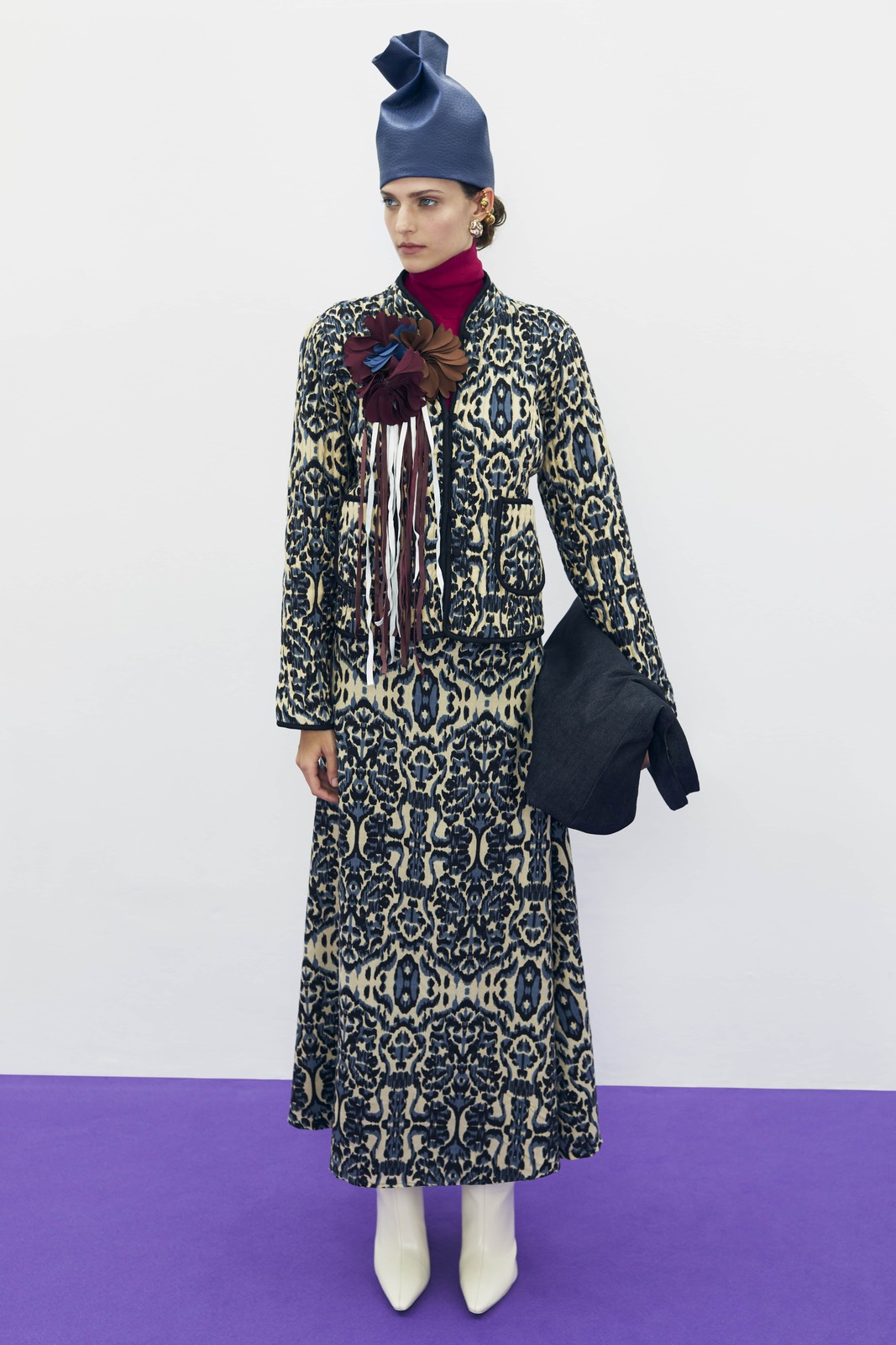 haridwari jacket--kasuri ikat ivory