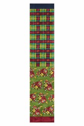 bow 38x180 habutai silk--orihime tartan olive green