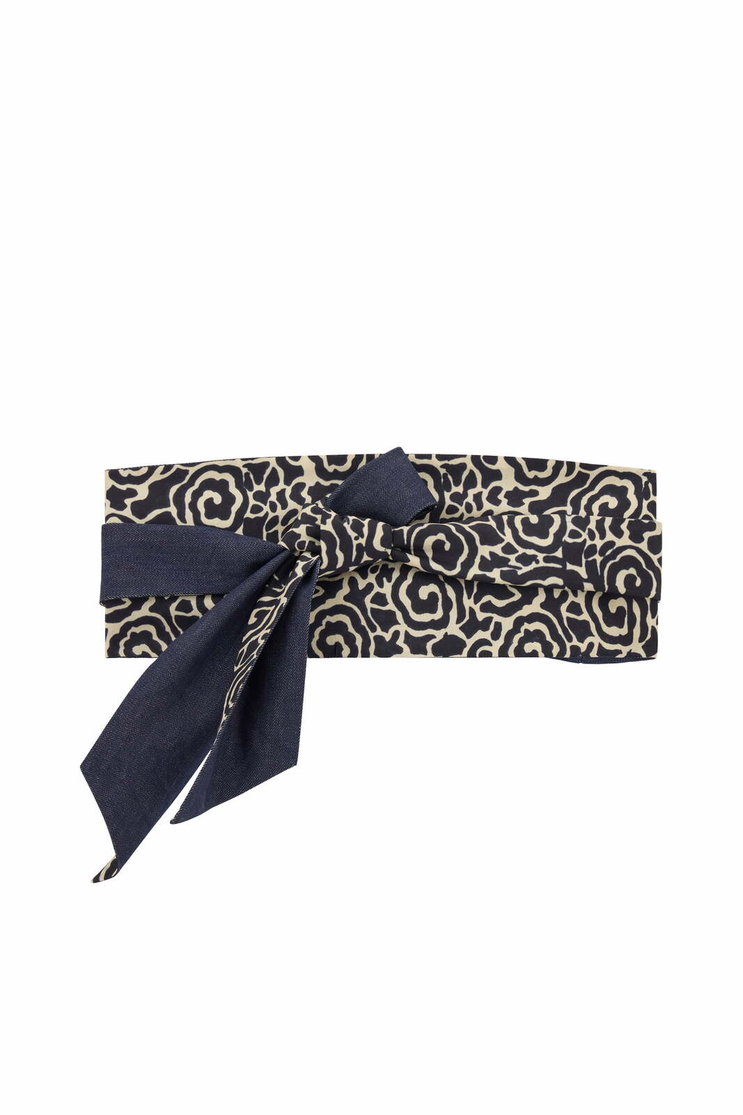 calcutta belt denim and silk--black ivory