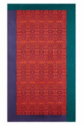 scialle in seta 100x200cm--kasuri damask rust