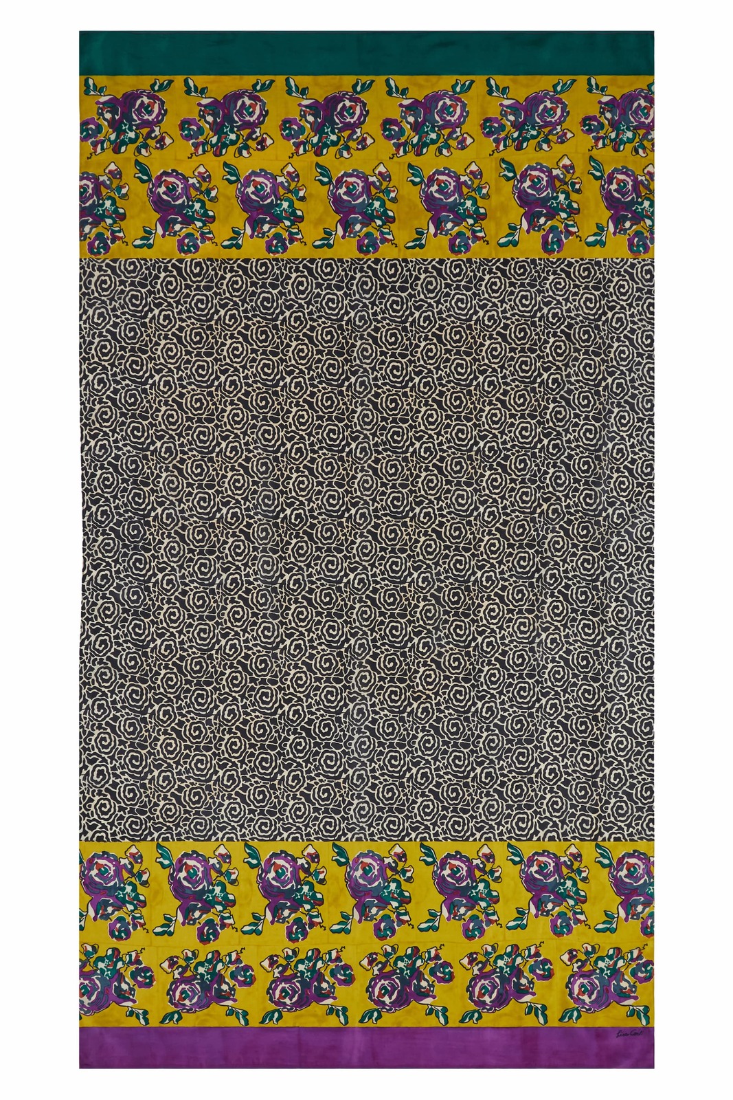 scialle in seta 100x200cm--orihime spiral black
