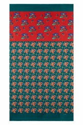 shawl silk 100x200cm--shibuia flower red