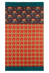 shawl silk 100x200cm--shibuia flower coffee