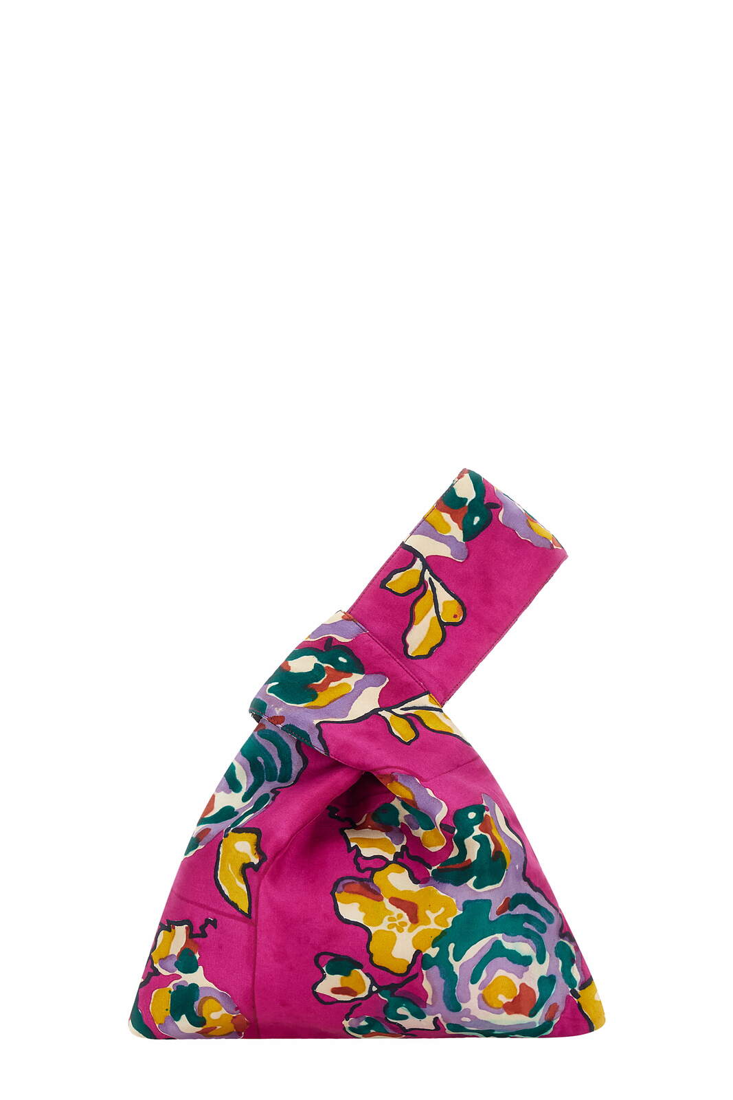 borsa knot in seta--orihime tartan fucsia