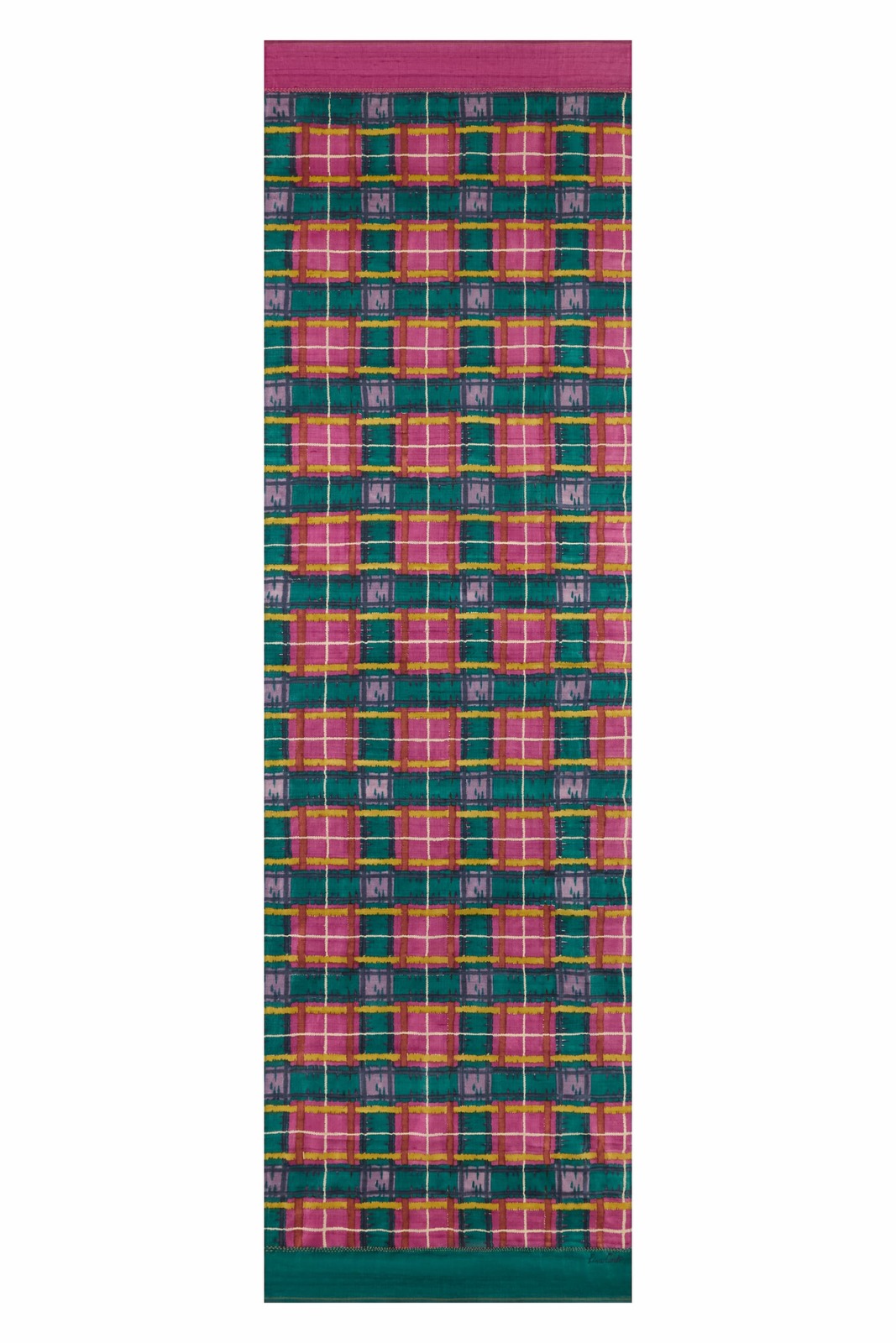 silk stole 55x180cm--tartan fuxia