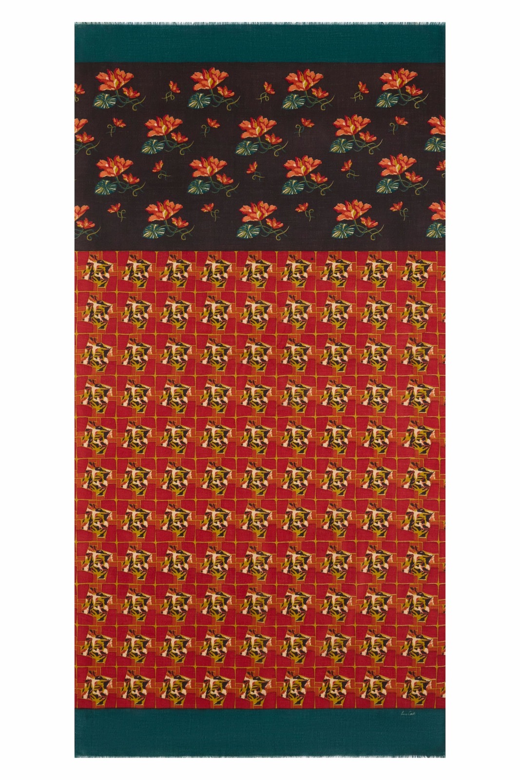 stole wool and silk 100x200--shibuia flower coffee