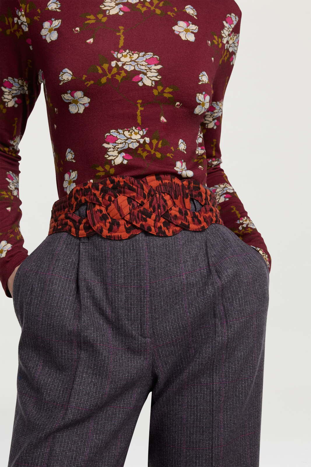 braid belt matti wool--kasuri damask rust