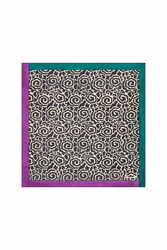 pochette square 50x50 habutai silk--spiral black