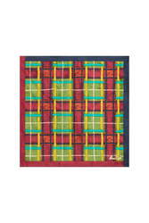 pochette square 50x50 habutai silk--tartan olive green