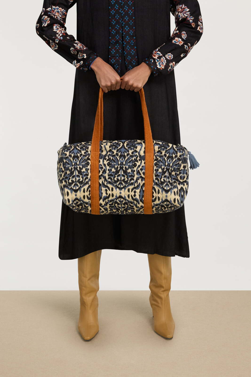 borsa weekend matti in lana--kasuri damask ivory
