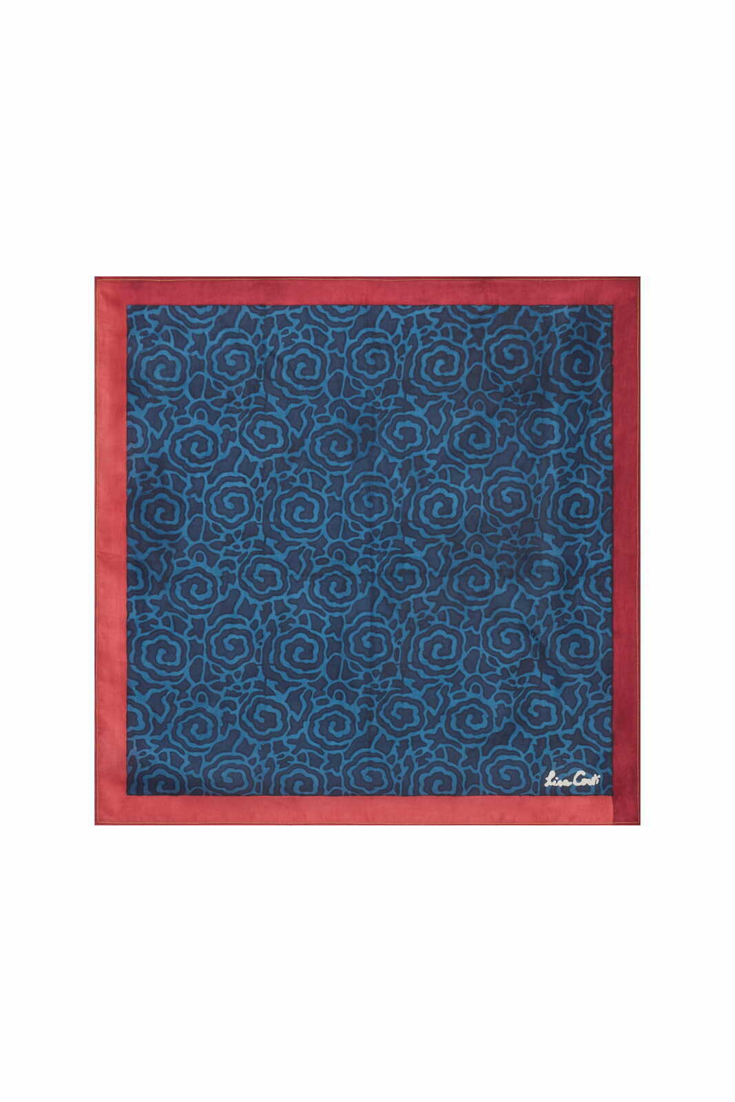 pochette square 50x50 habutai silk--spiral pervinch