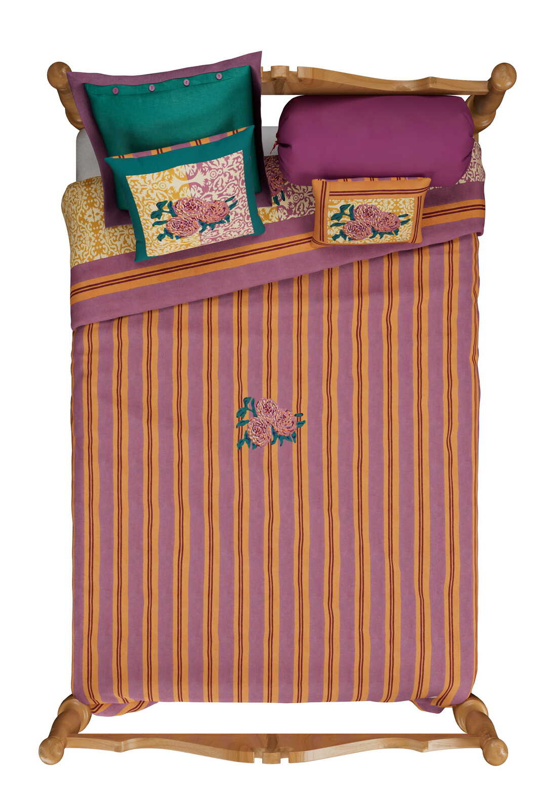 reversible quilt 250x270cm --dam dam lilac gold