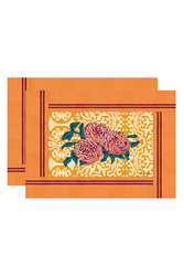 set of 2 cotton placemats 35x48cm--dam dam lilac gold