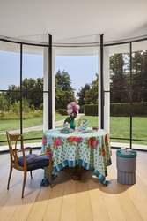 cotton cloth 220x270cm--hima big flower turquoise