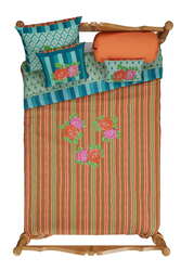 reversible quilt 250x270cm--hima big flower turquoise