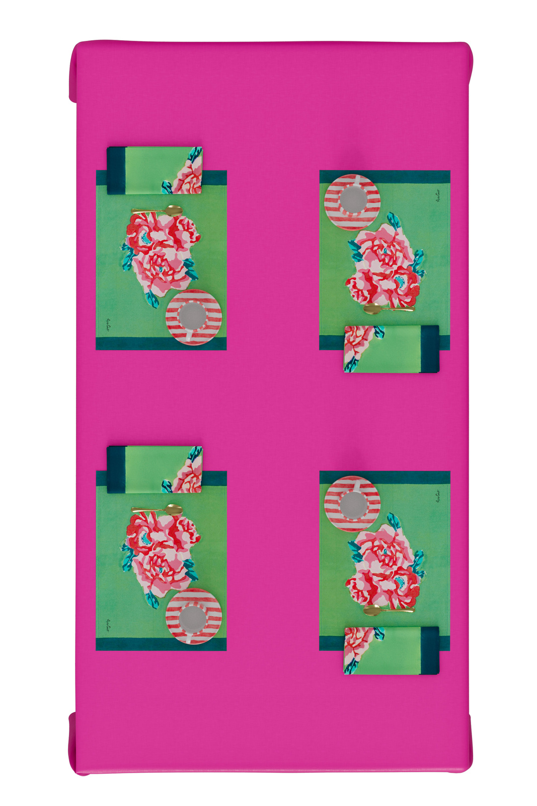 set of 2 cotton placemats 35x48cm--nina rose mint 