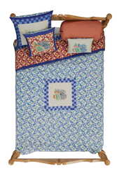 reversible quilt 250x270cm--positano red tiles