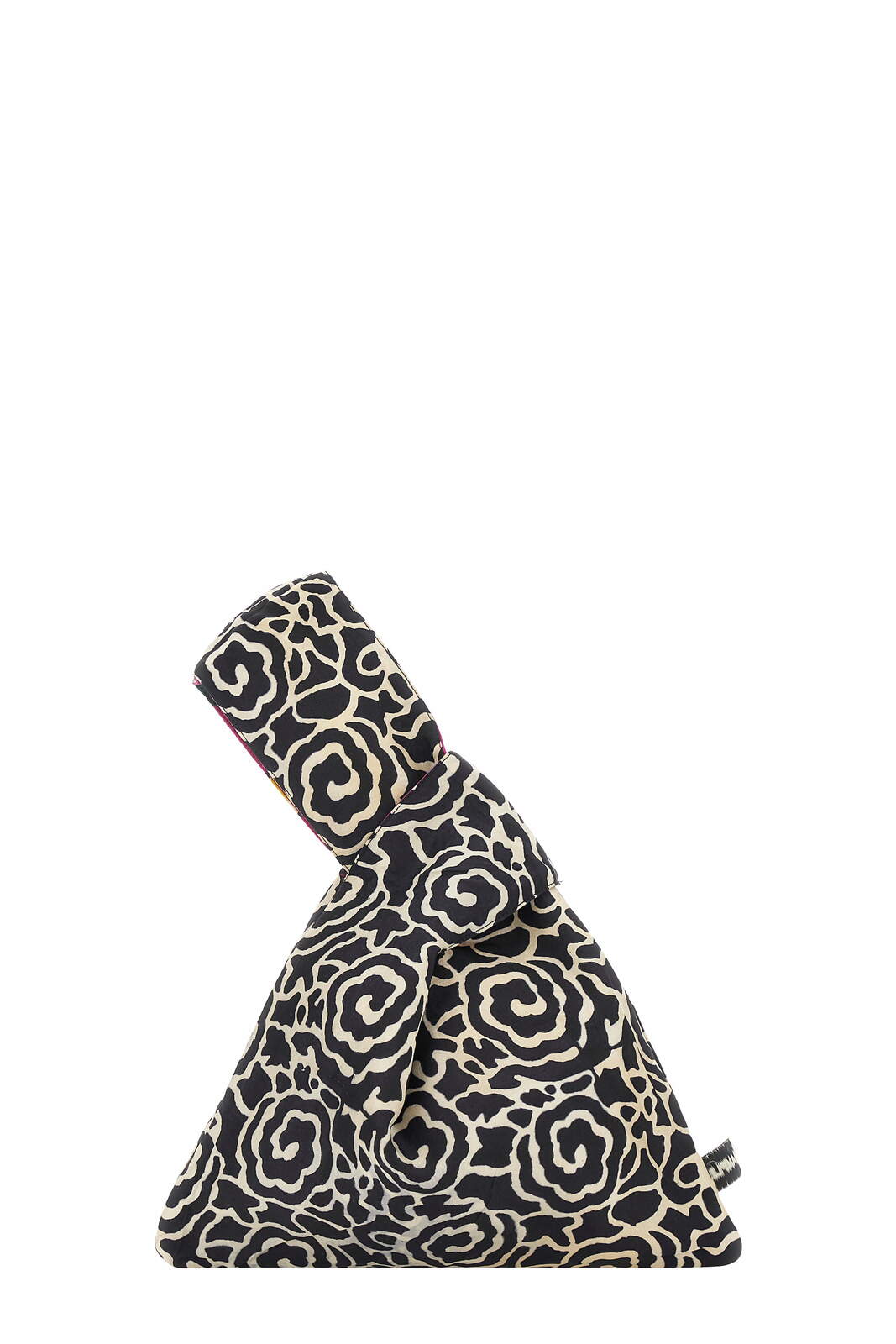 borsa knot in seta--orihime tartan fucsia