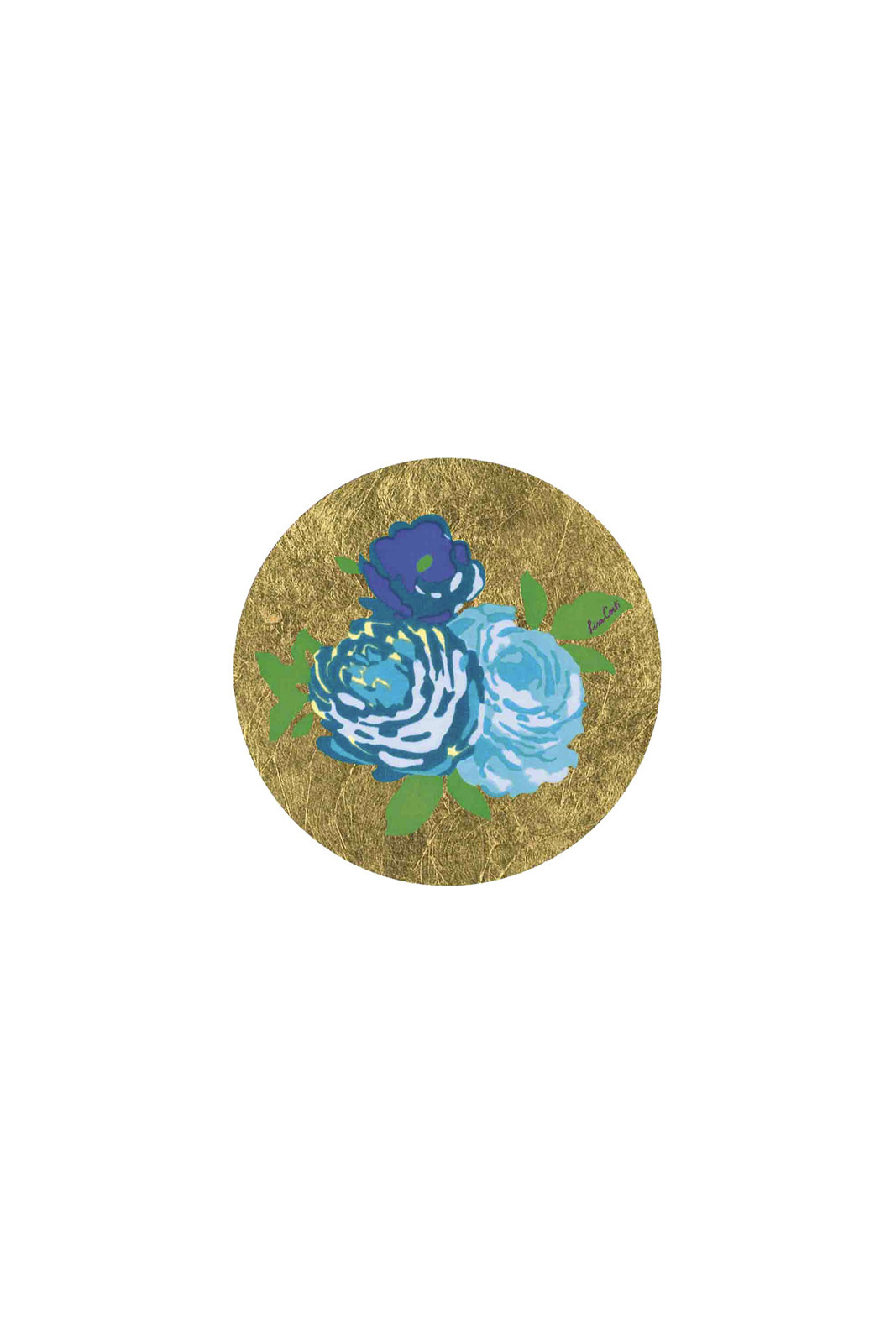 coaster 9,5cm--bold rose blue