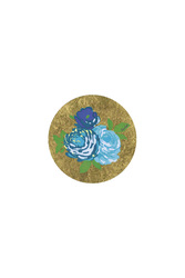 coaster 9,5cm--bold rose blue
