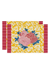 set di 2 tovagliette cotone 35x48cm--arabesque corolla gold natural