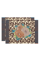 set di 2 tovagliette cotone 35x48cm--arabesque corolla natural coffee