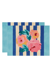 set di 2 tovagliette cotone 35x48cm--nizam stripes blue natural