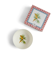 insalatiera in porcellana--jungle parrot red