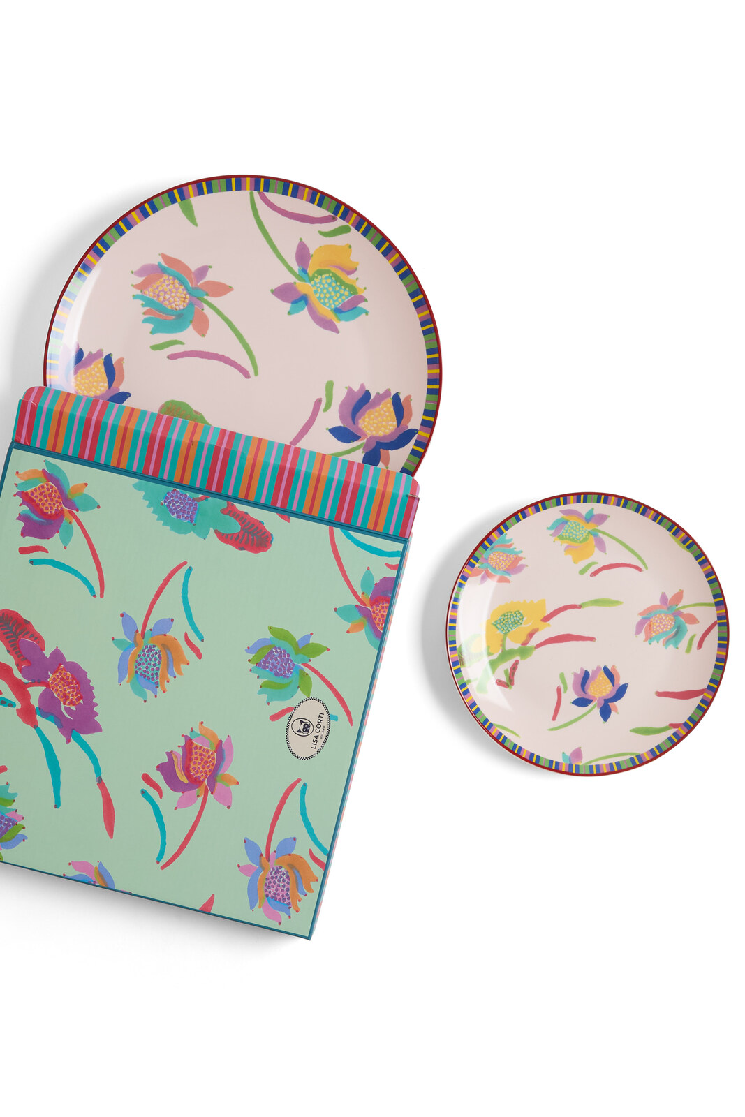 set di 2 piatti in porcellana--japanese pink