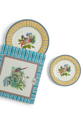set di 2 piatti in porcellana--jungle parrot yellow 