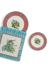 set di 2 piatti in porcellana--jungle parrot red 