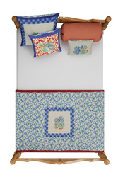 reversible quilt 110x180cm--positano red tiles