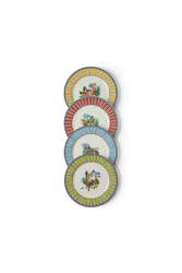 set di 4 piatti da dessert in porcellana--jungle parrot