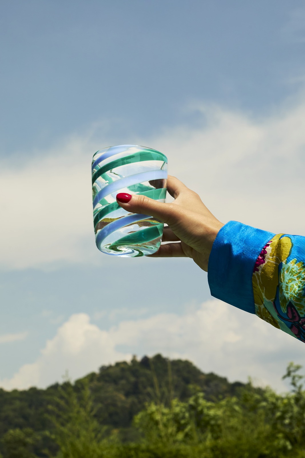 set of 2 glasses --pervinch green