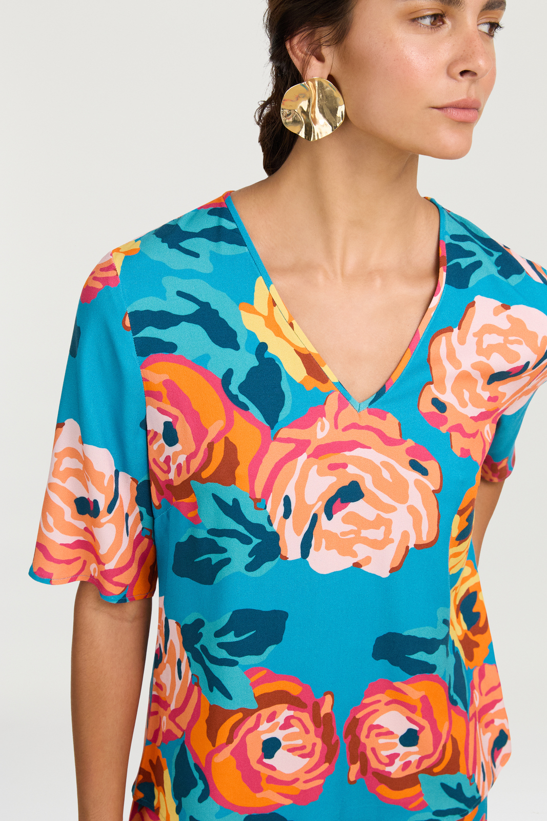 t shirt v neck--nizam teal