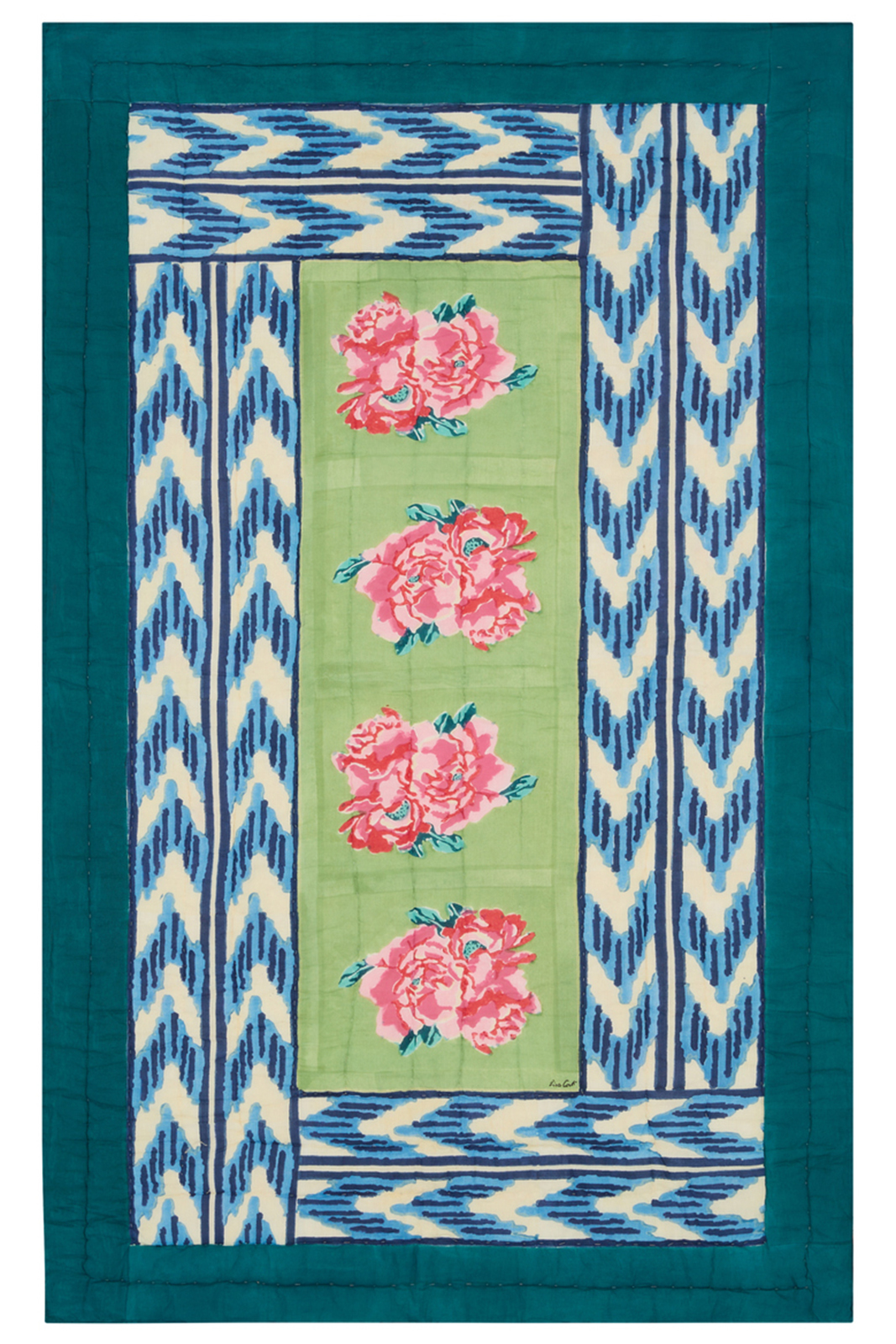 reversible quilt 110x180cm--nina rose mint