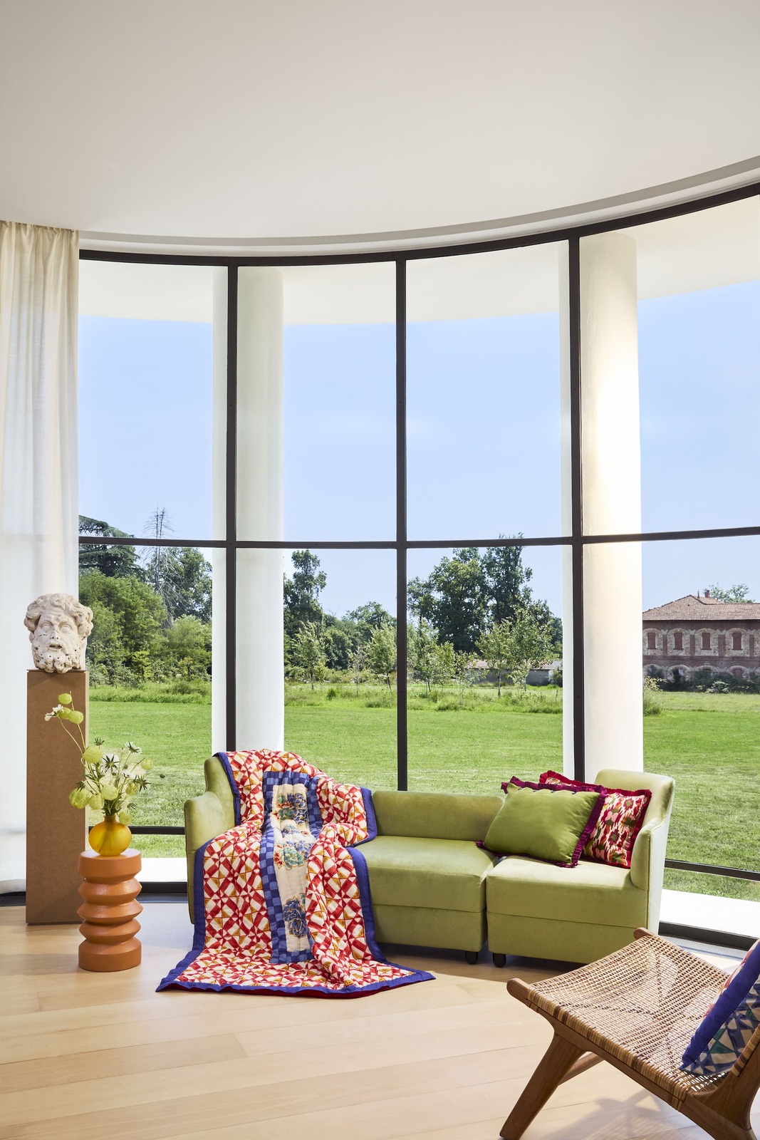 reversible quilt 250x270cm--positano red tiles