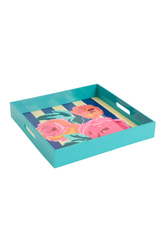 square tray--nizam stripes blue natural