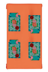 set of 2 cotton placemats 35x48cm--hima big flower turquoise
