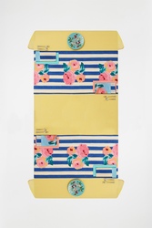 cotton runner 50x150cm--nizam stripes blue natural