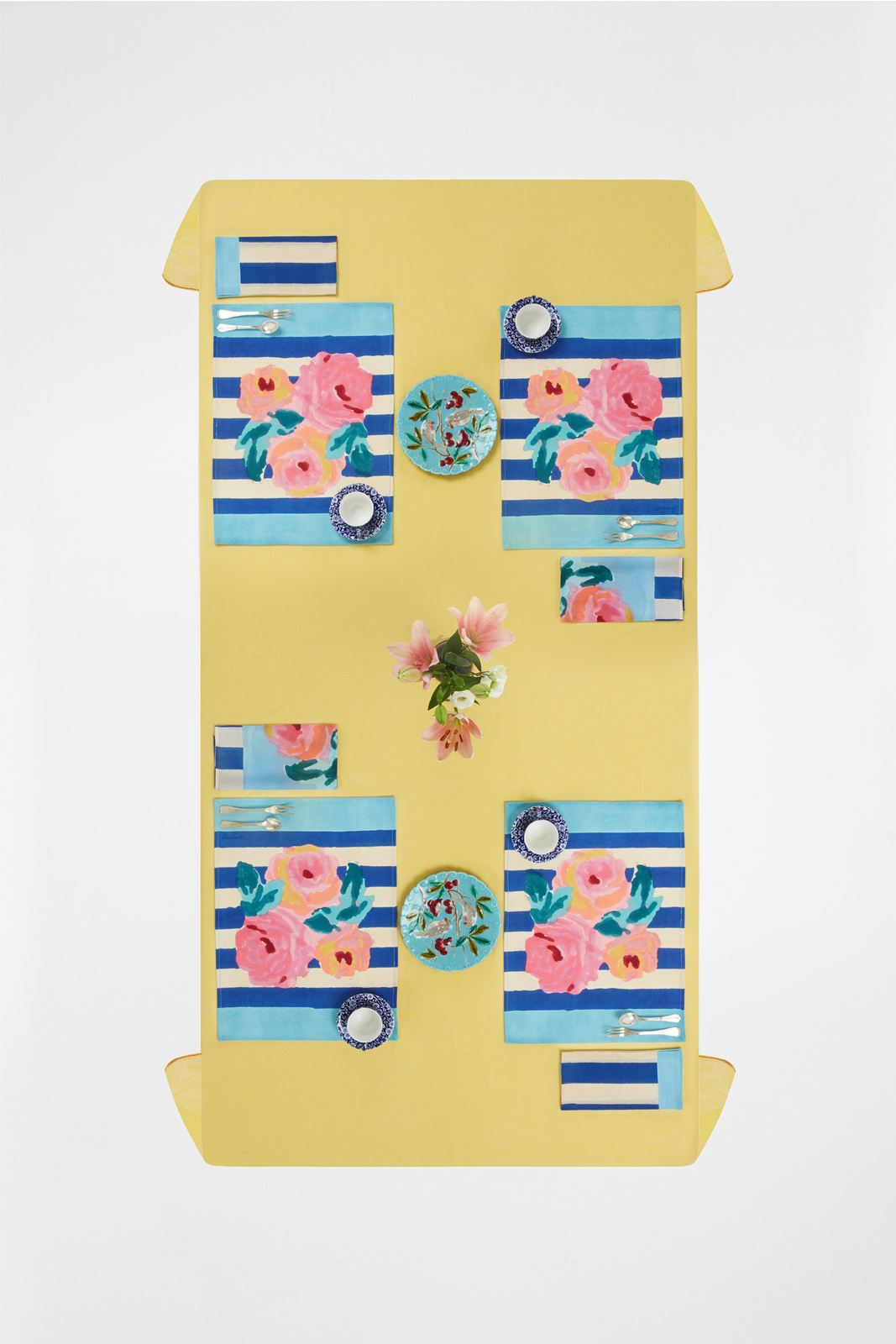 set di 2 tovagliette cotone 35x48cm--nizam stripes blue natural