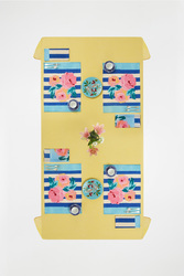 set di 2 tovagliette cotone 35x48cm--nizam stripes blue natural