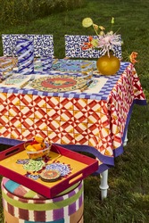 rectangular tray--queen flower gold