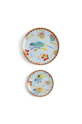 porcelain set plate of 2--japanese light blue 