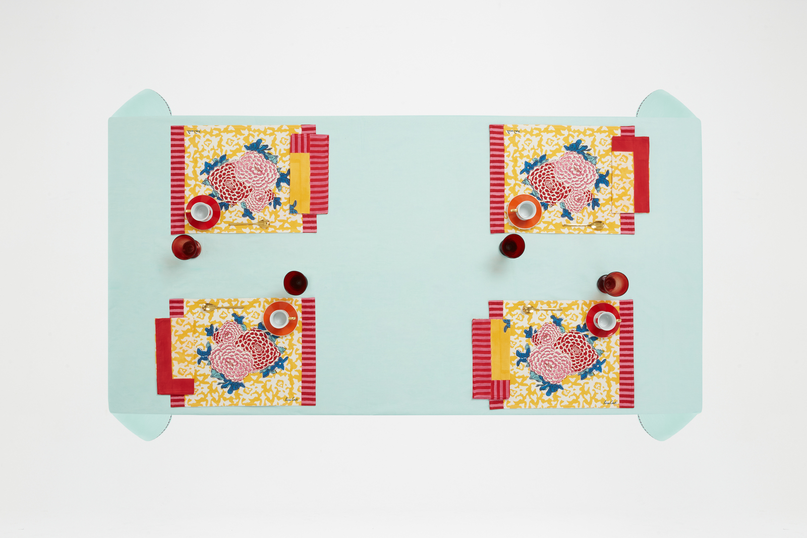 set di 2 tovagliette cotone 35x48cm--arabesque corolla gold natural