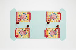 set di 2 tovagliette cotone 35x48cm--arabesque corolla gold natural