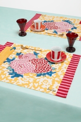 set di 2 tovagliette cotone 35x48cm--arabesque corolla gold natural