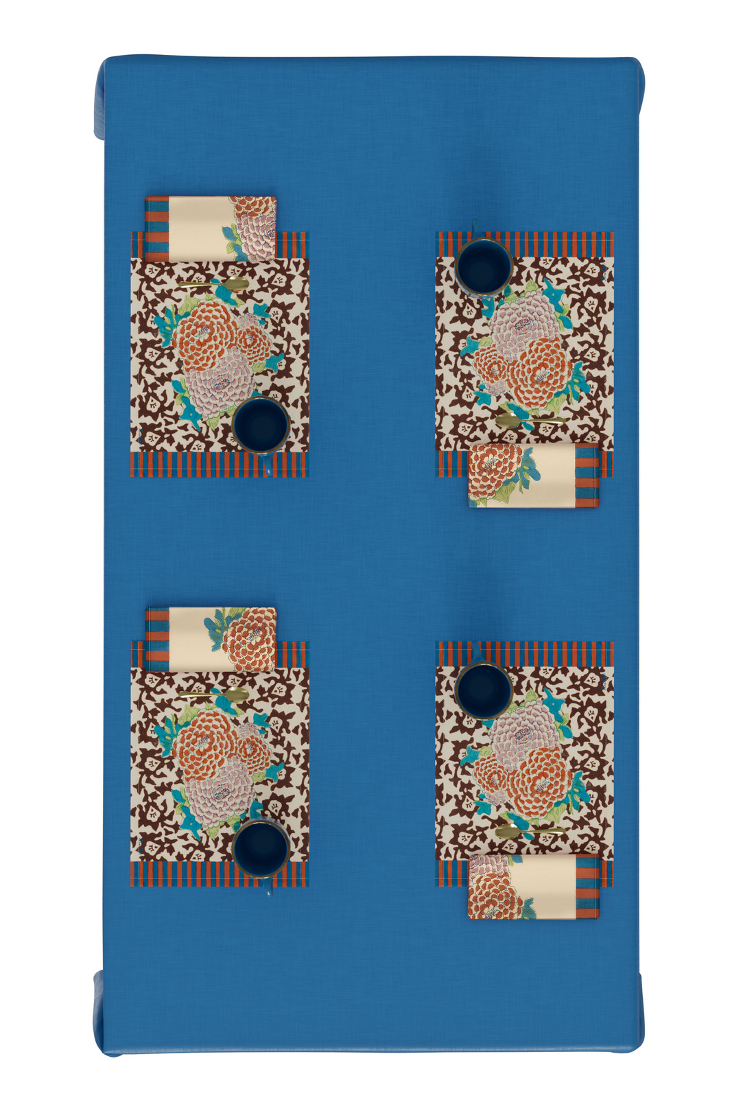 set di 2 tovagliette cotone 35x48cm--arabesque corolla natural coffee