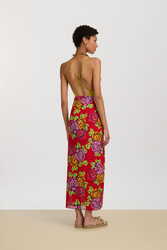 pareo--three flower red 