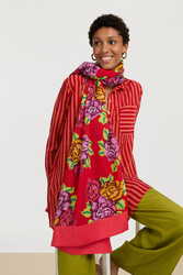 pareo--three flower red 